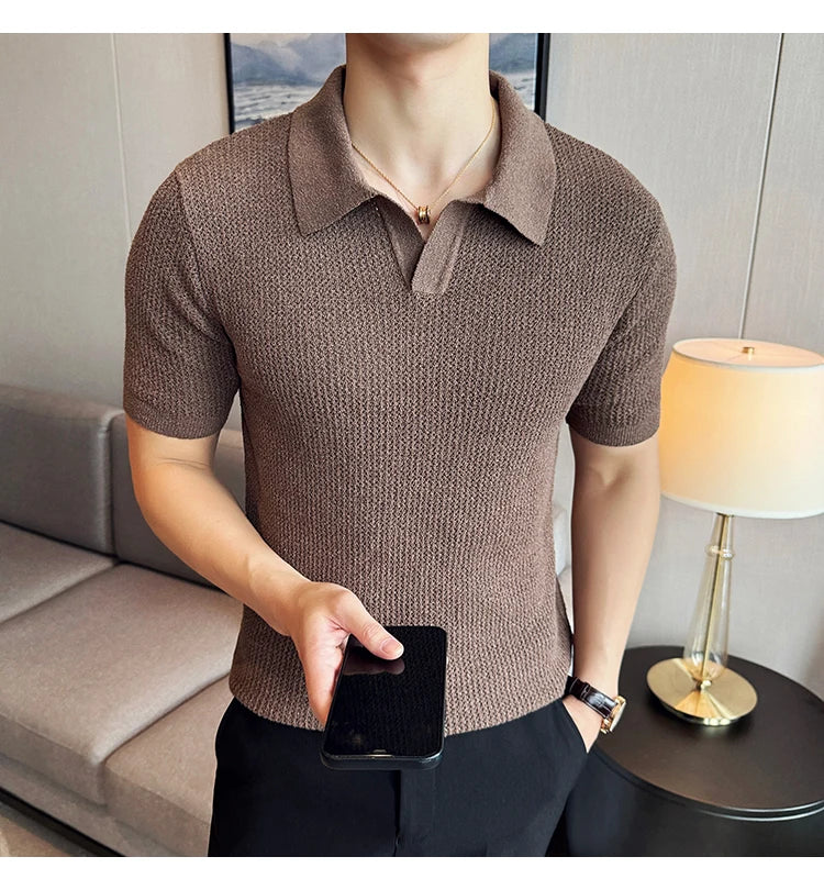 Knitted polo shirt