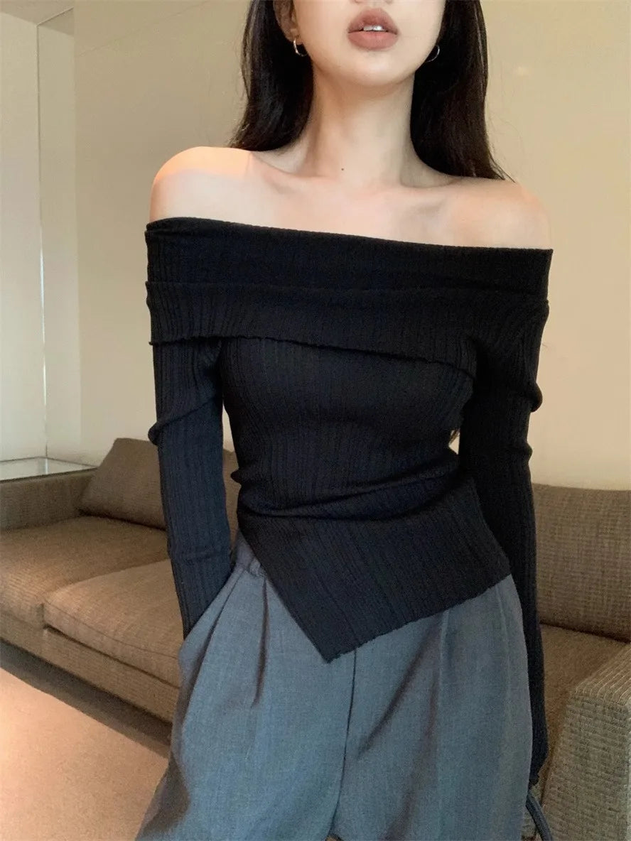 Elegant off shoulder sweater