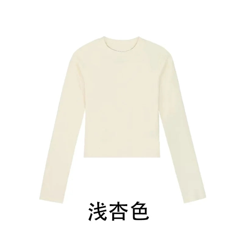 Cotton O neck long sleeve