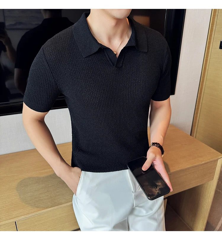 Knitted polo shirt