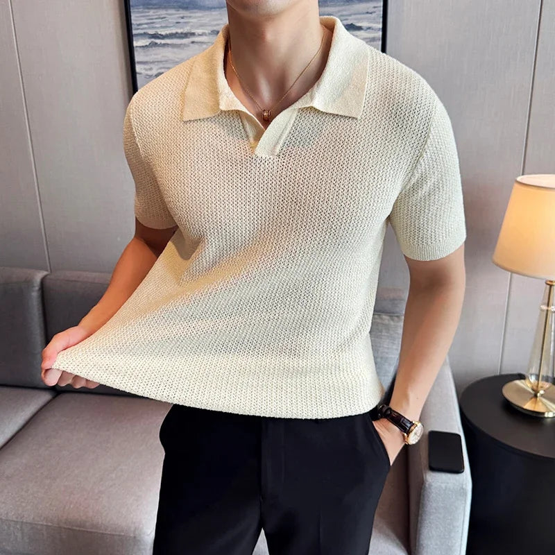 Knitted polo shirt