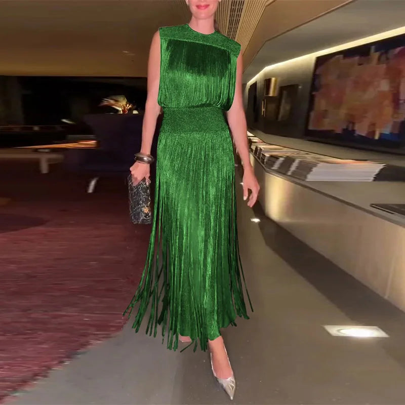 Elegant tassel dress two-piece