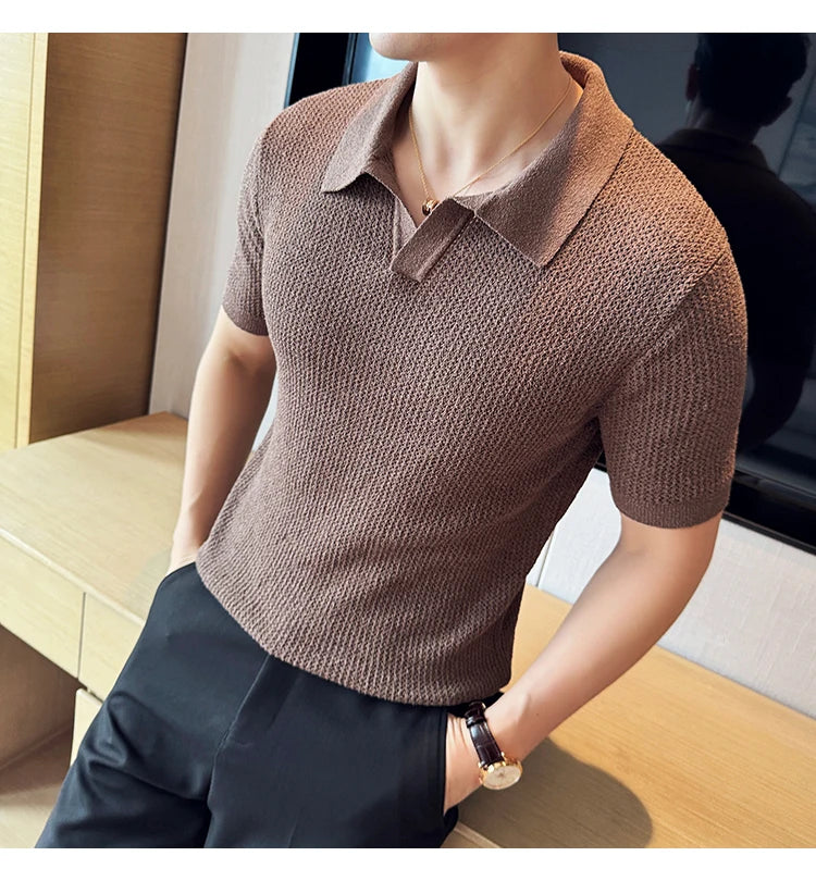 Knitted polo shirt
