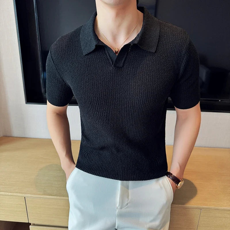 Knitted polo shirt