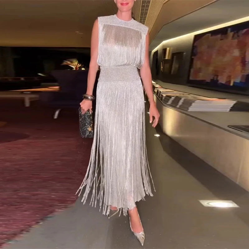 Elegant tassel dress two-piece