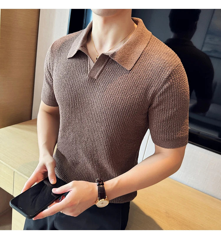 Knitted polo shirt