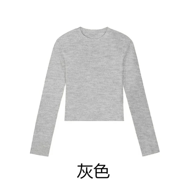 Cotton O neck long sleeve