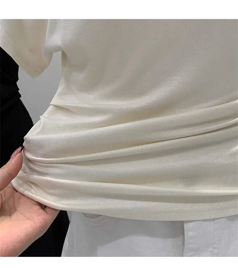 One shoulder black t-shirt