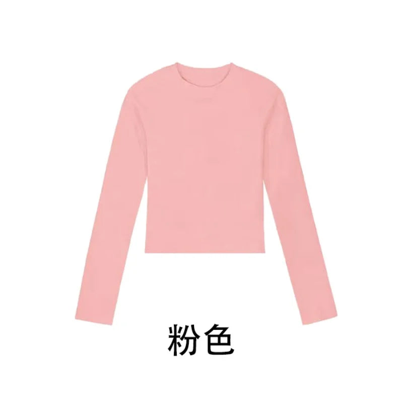 Cotton O neck long sleeve