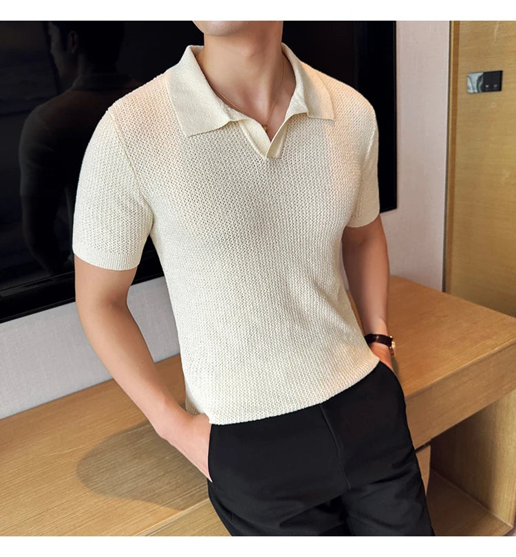 Knitted polo shirt