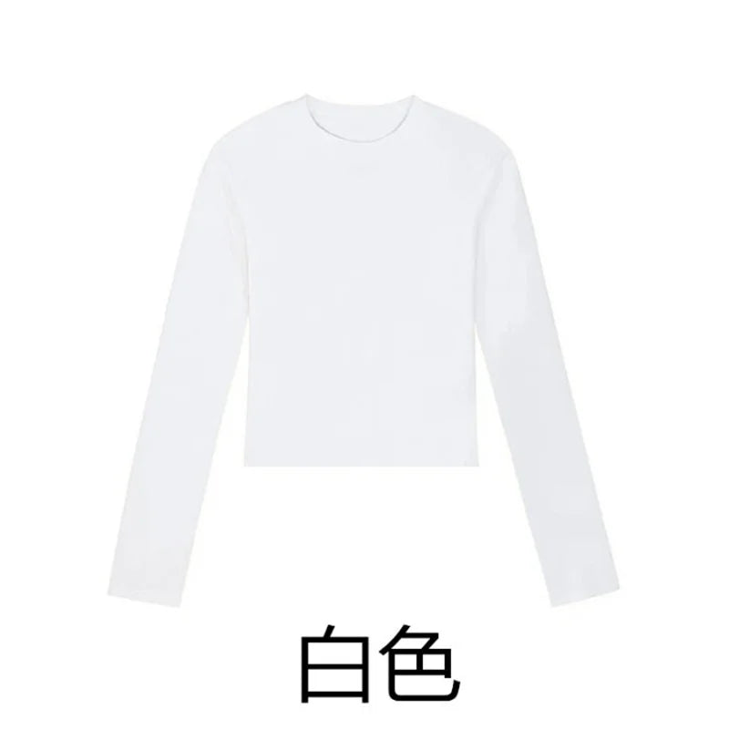 Cotton O neck long sleeve