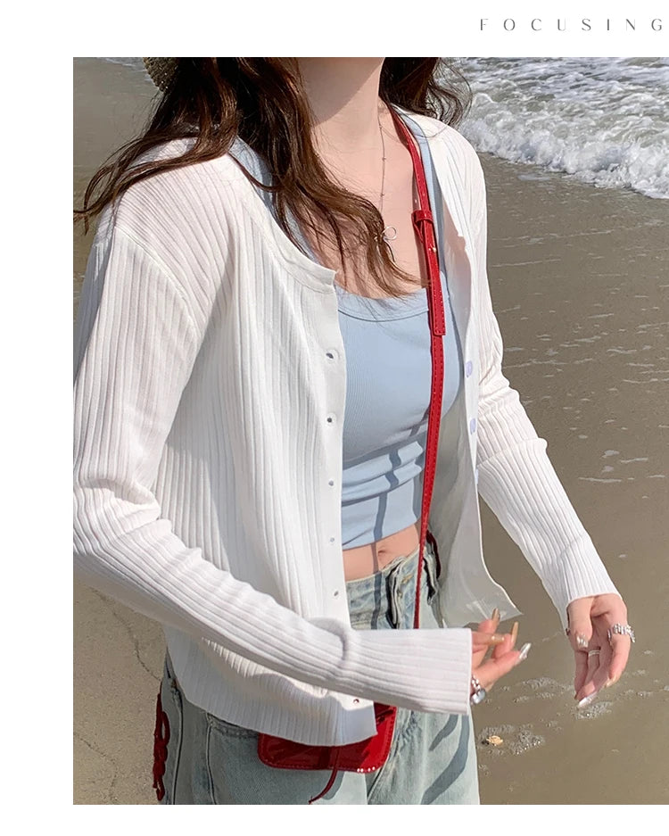 Women cardigan casual tops