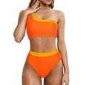 Bikini 2023 Women High Waist Swimsuit Sexy One Shoulder Beachwear Push Up Bathing Suit Cutout Swimwear Two Piece Swimsuit Women