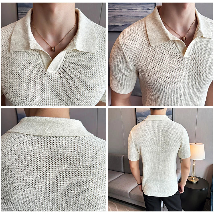 Knitted polo shirt