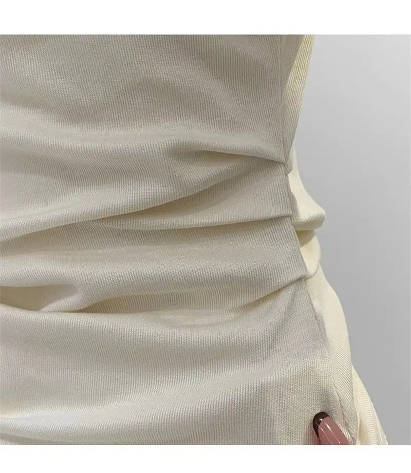 One shoulder black t-shirt