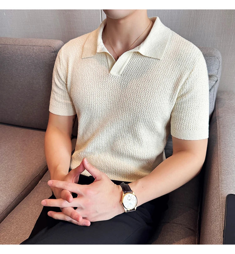 Knitted polo shirt