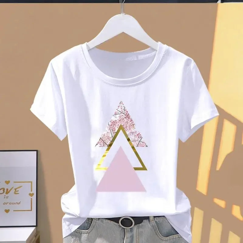 Print floral fashion t-shirt