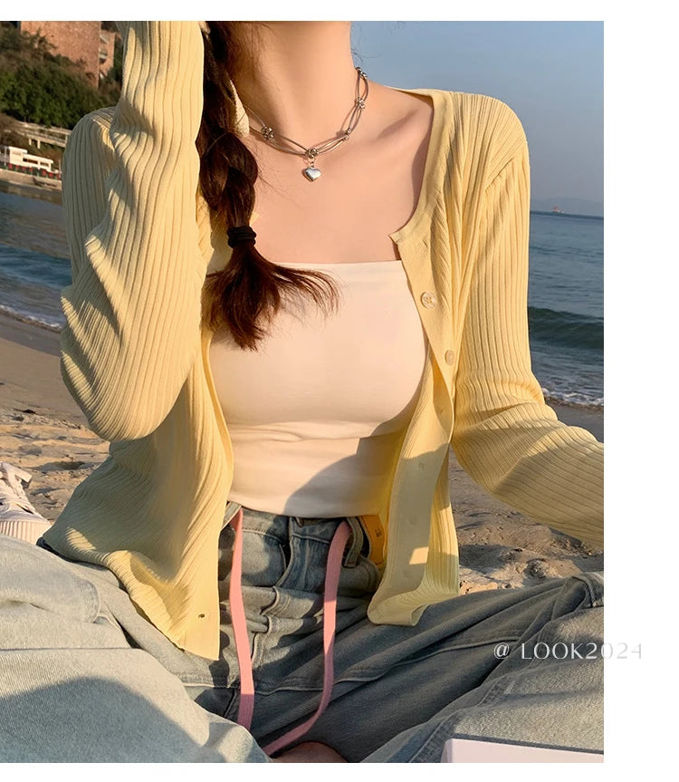 Women cardigan casual tops