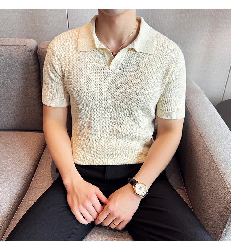 Knitted polo shirt