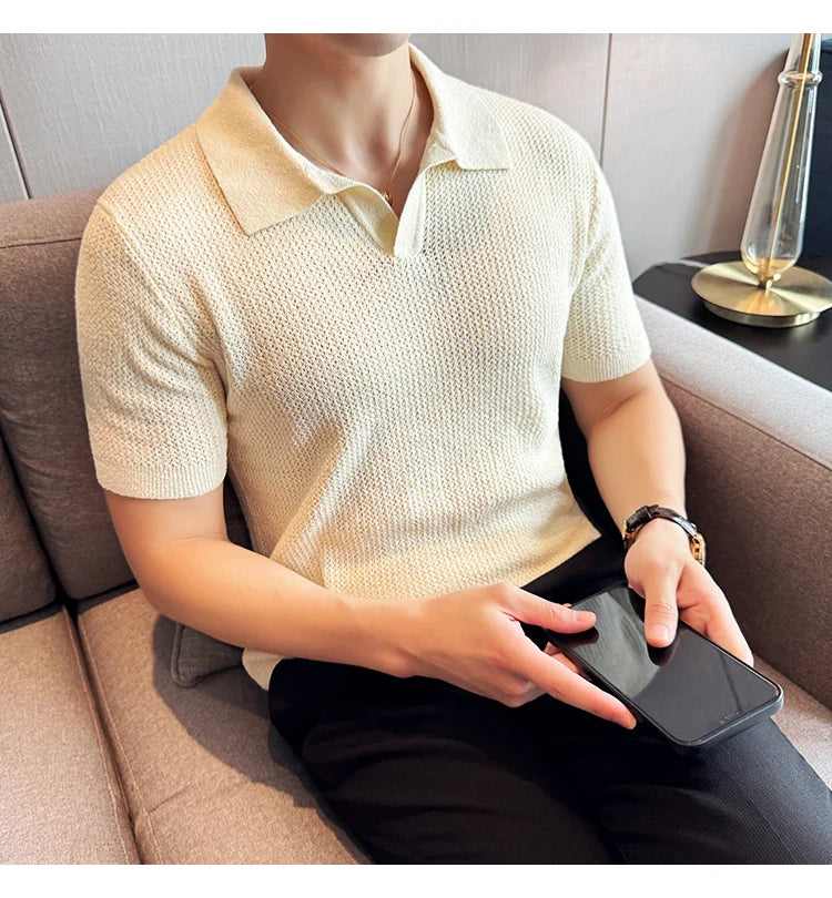 Knitted polo shirt