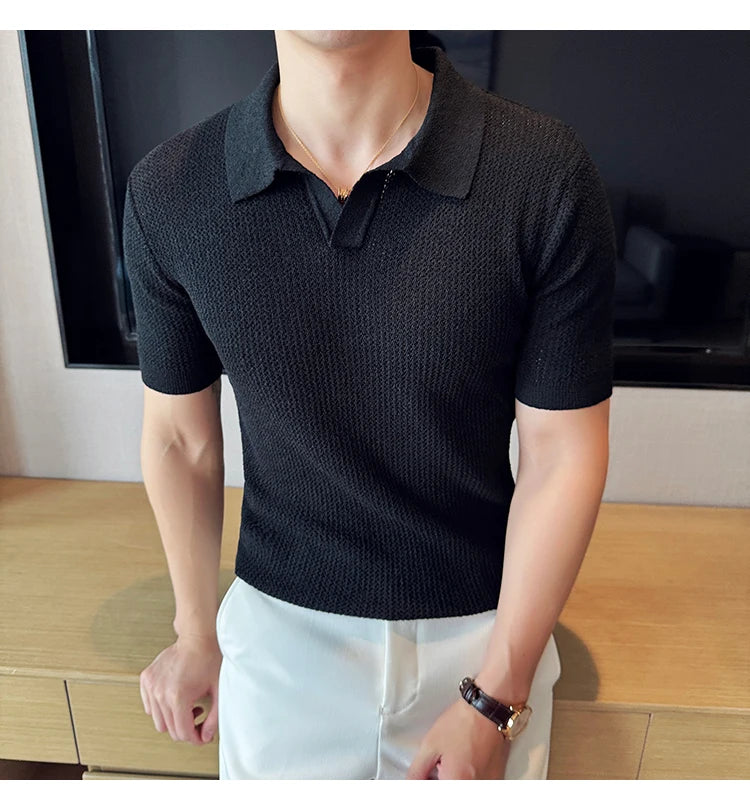Knitted polo shirt
