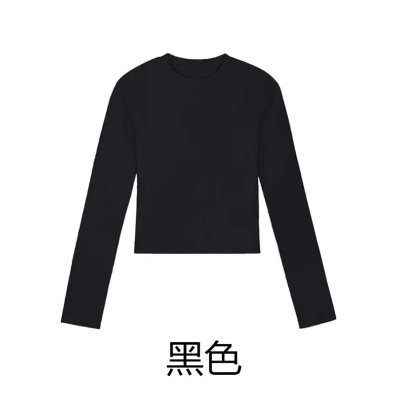 Cotton O neck long sleeve