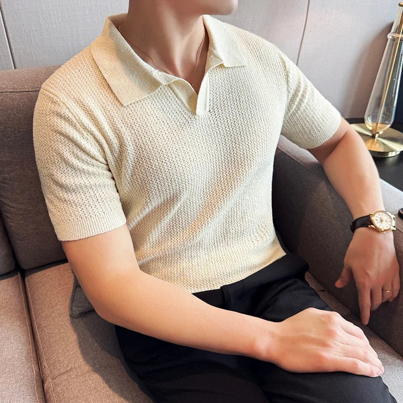 Knitted polo shirt