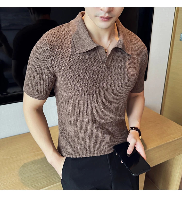 Knitted polo shirt