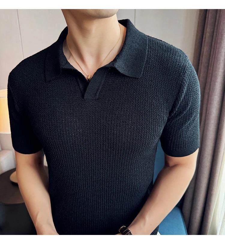 Knitted polo shirt
