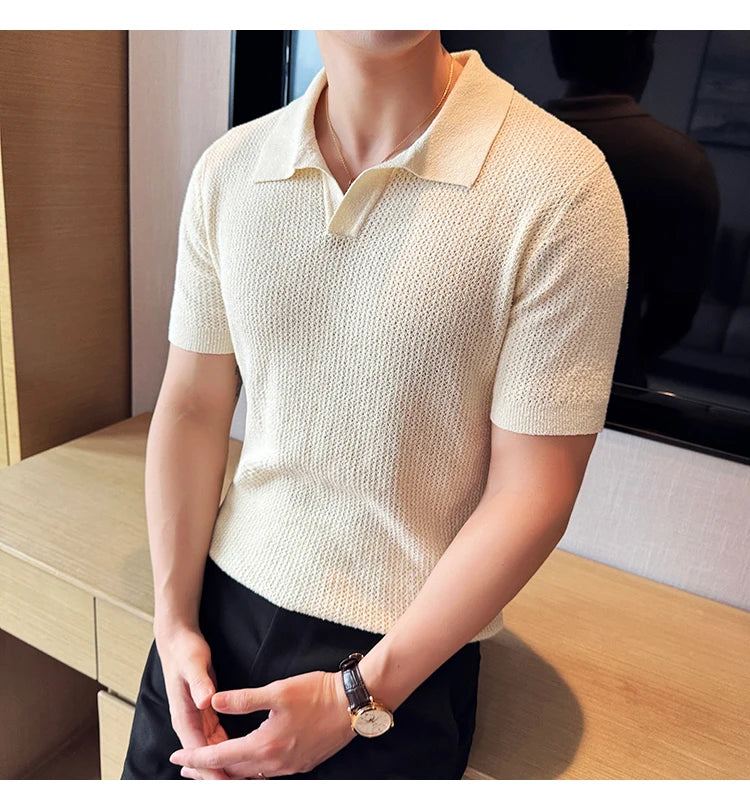 Knitted polo shirt