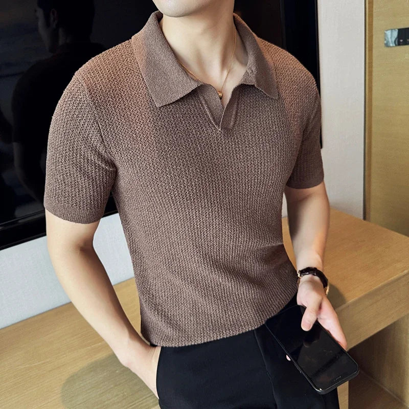 Knitted polo shirt