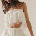 Women's lace ruffle tops