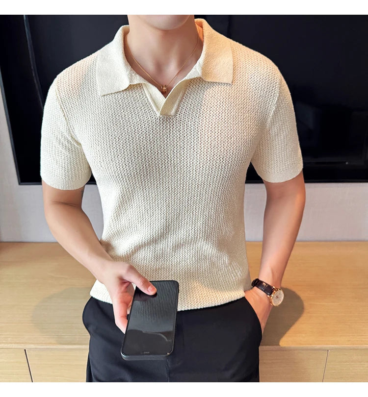 Knitted polo shirt