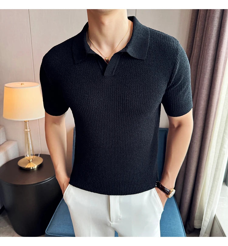 Knitted polo shirt
