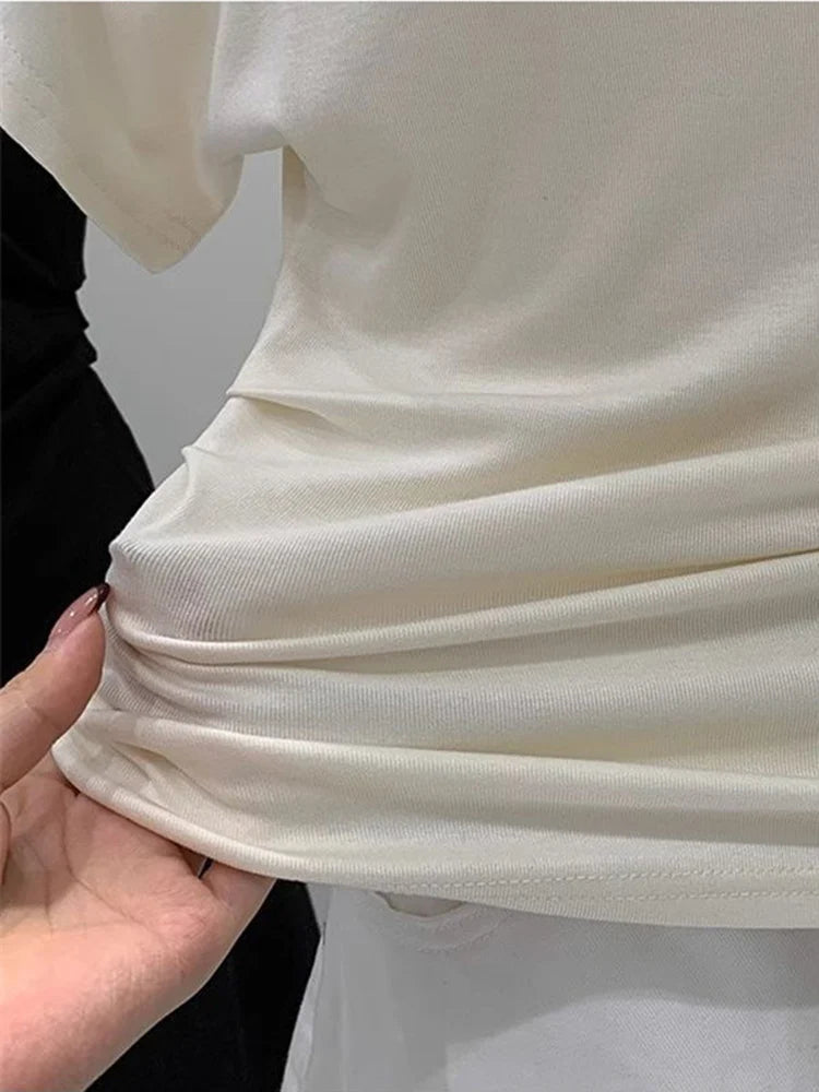 One shoulder black t-shirt