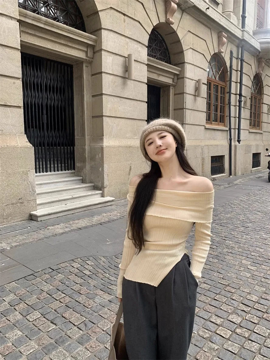 Elegant off shoulder sweater
