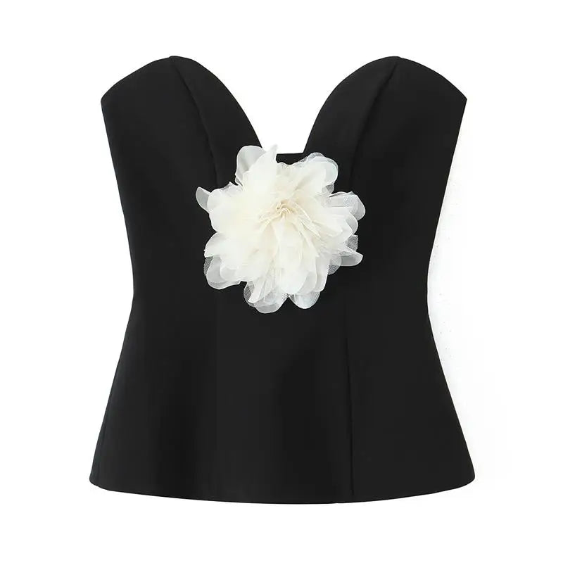 Flower strapless dress