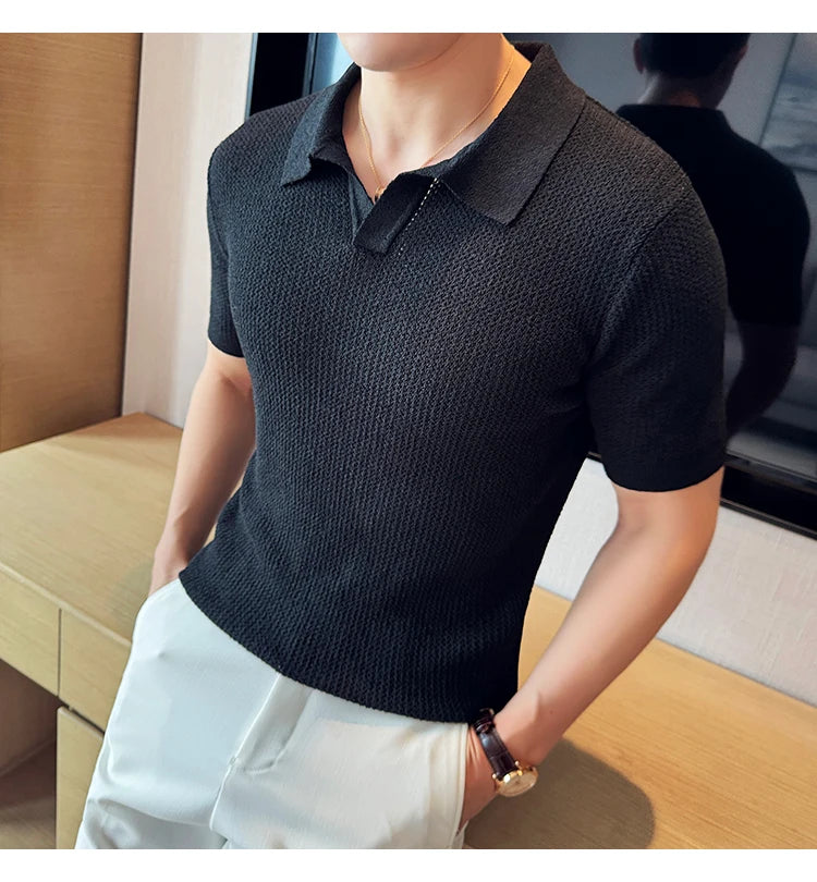 Knitted polo shirt