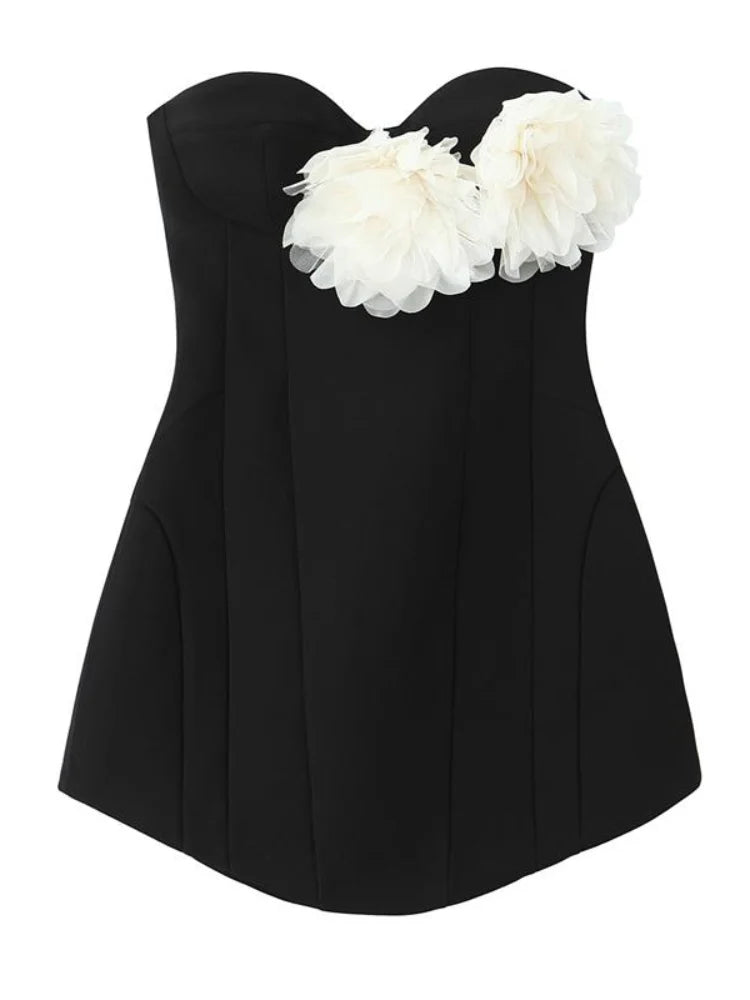 Flower strapless dress