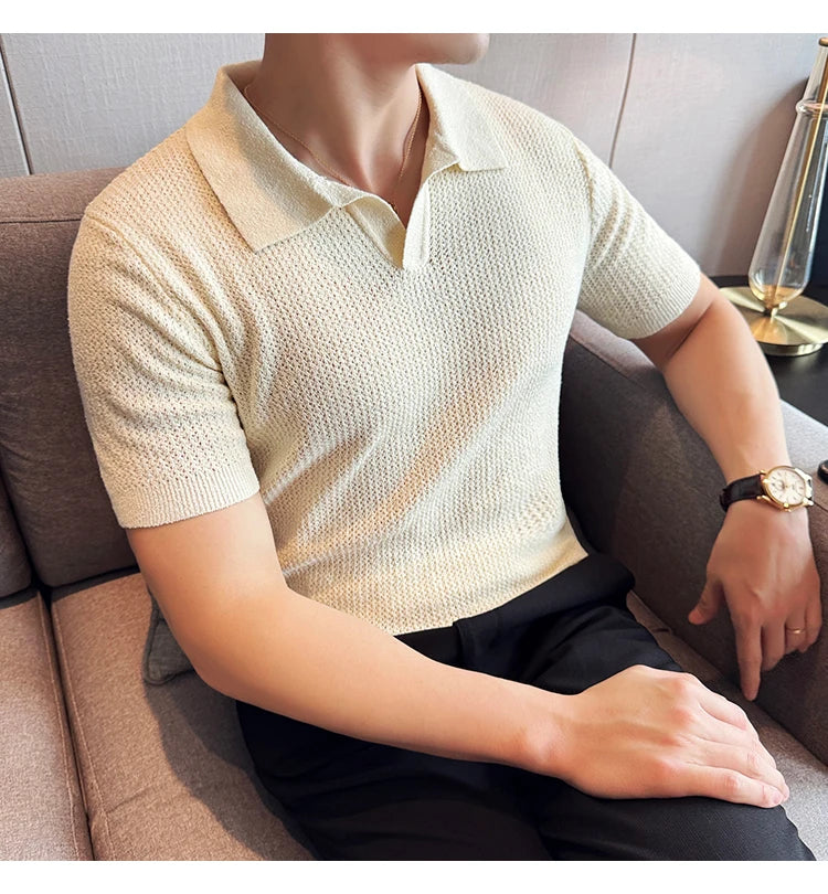 Knitted polo shirt