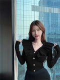 Ruffles V neck sweater