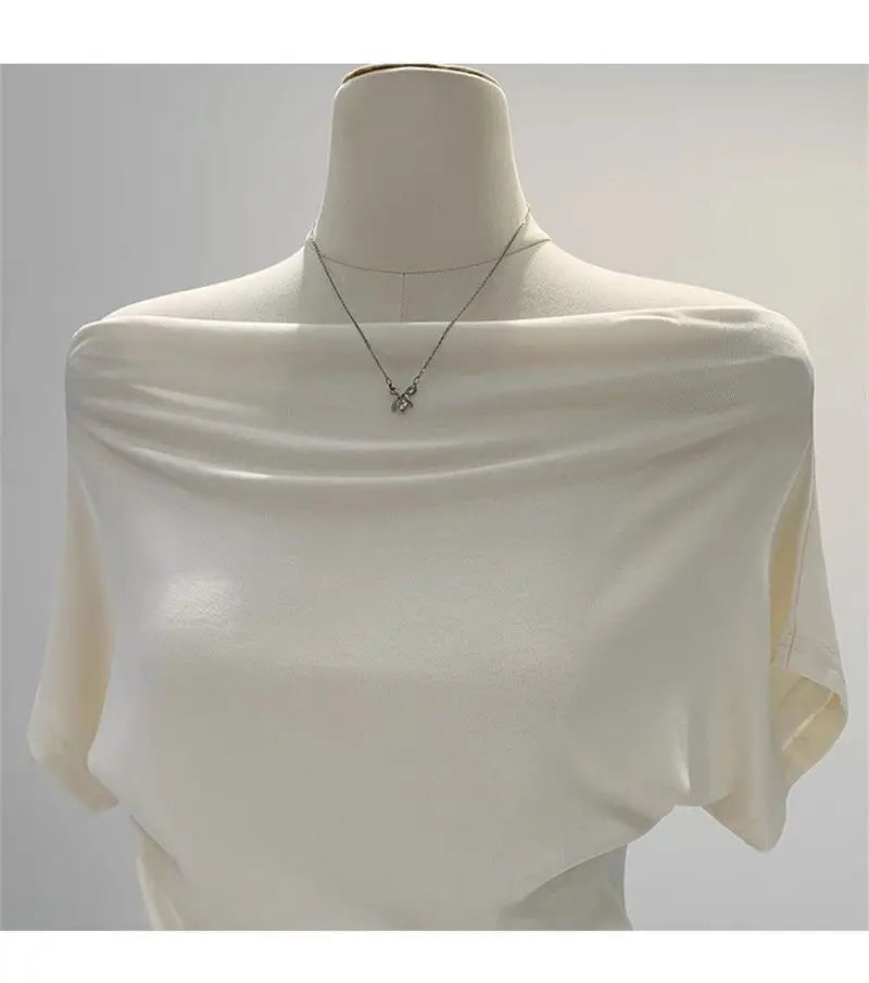 One shoulder black t-shirt