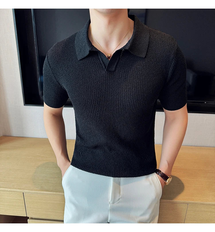Knitted polo shirt