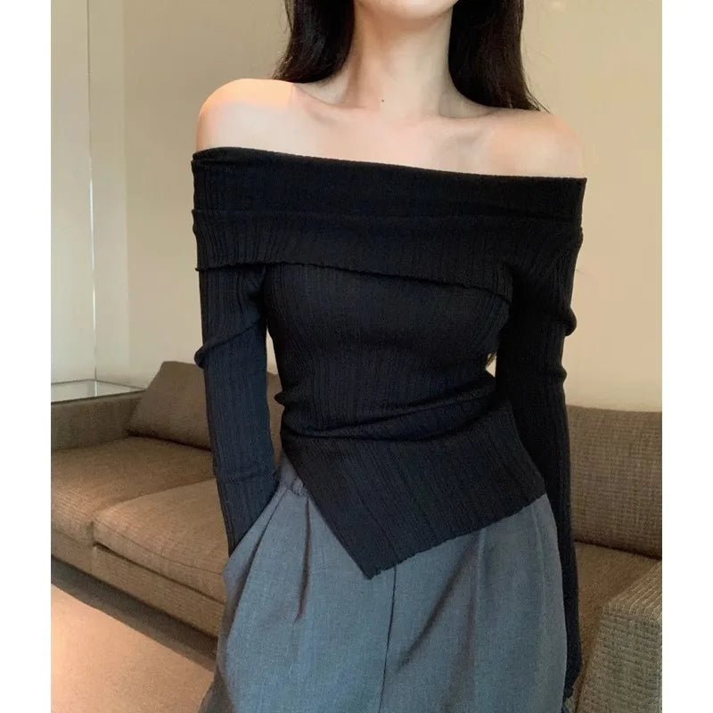 Elegant off shoulder sweater