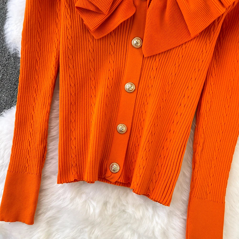 Ruffles V neck sweater