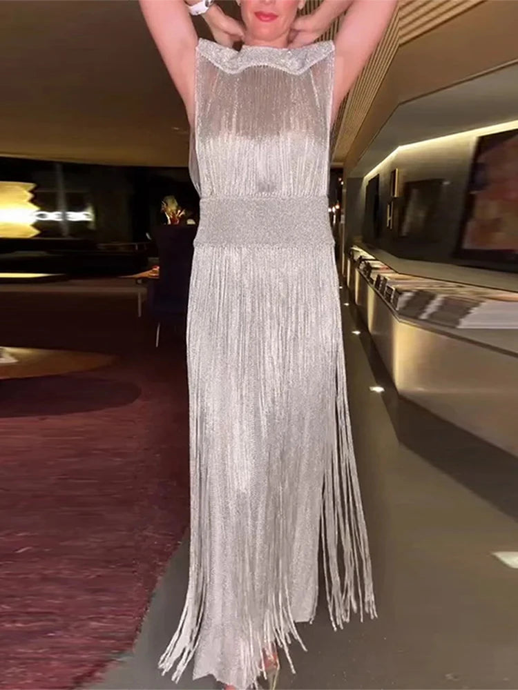 Elegant tassel dress two-piece