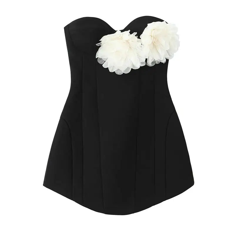 Flower strapless dress