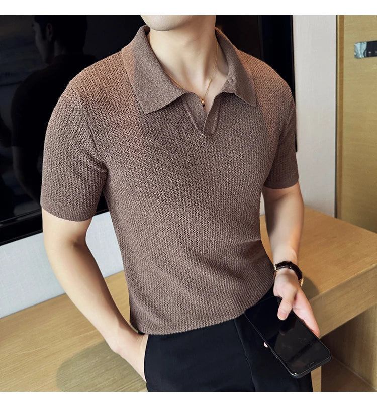 Knitted polo shirt